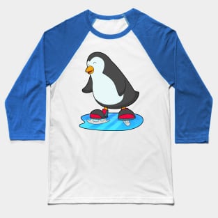 Penguin at Ice skating with Ice skates Baseball T-Shirt